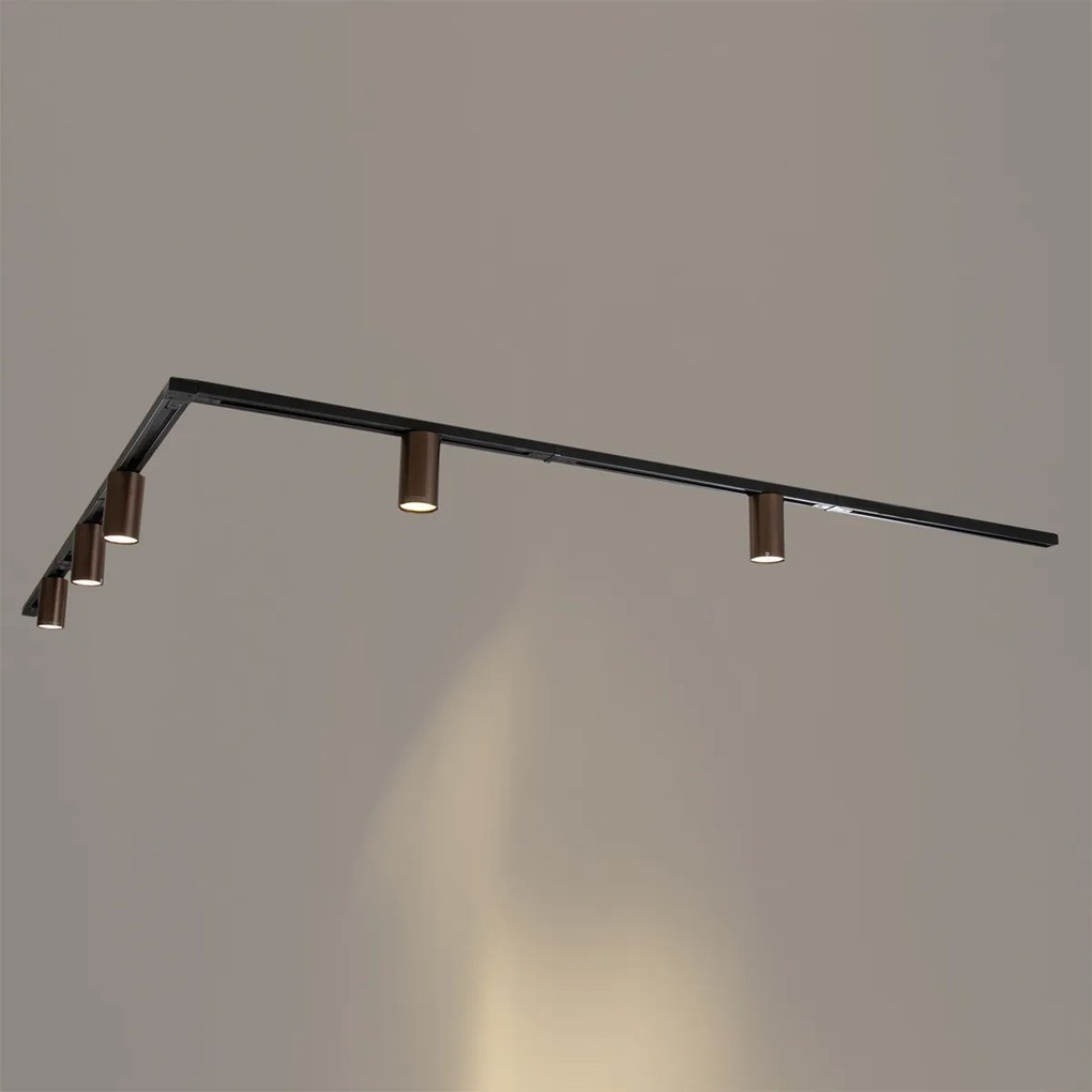 Modern railsysteem met 5 spots donker brons 1-fase GU10 50mm - Iconic Ruby