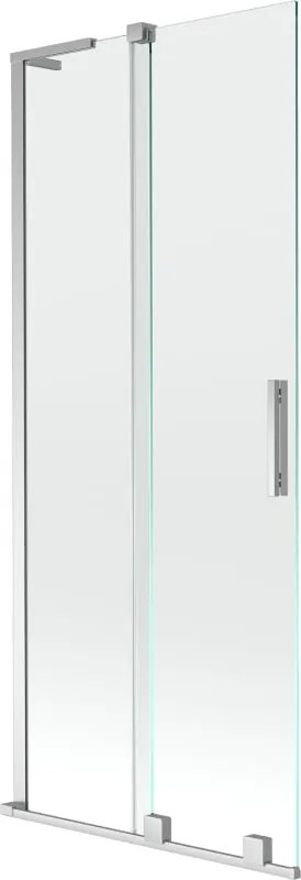 Mexen Velar L badwand 2-delig schuifbaar 85 x 150 cm, transparant, chroom - 896-085-003-01-01