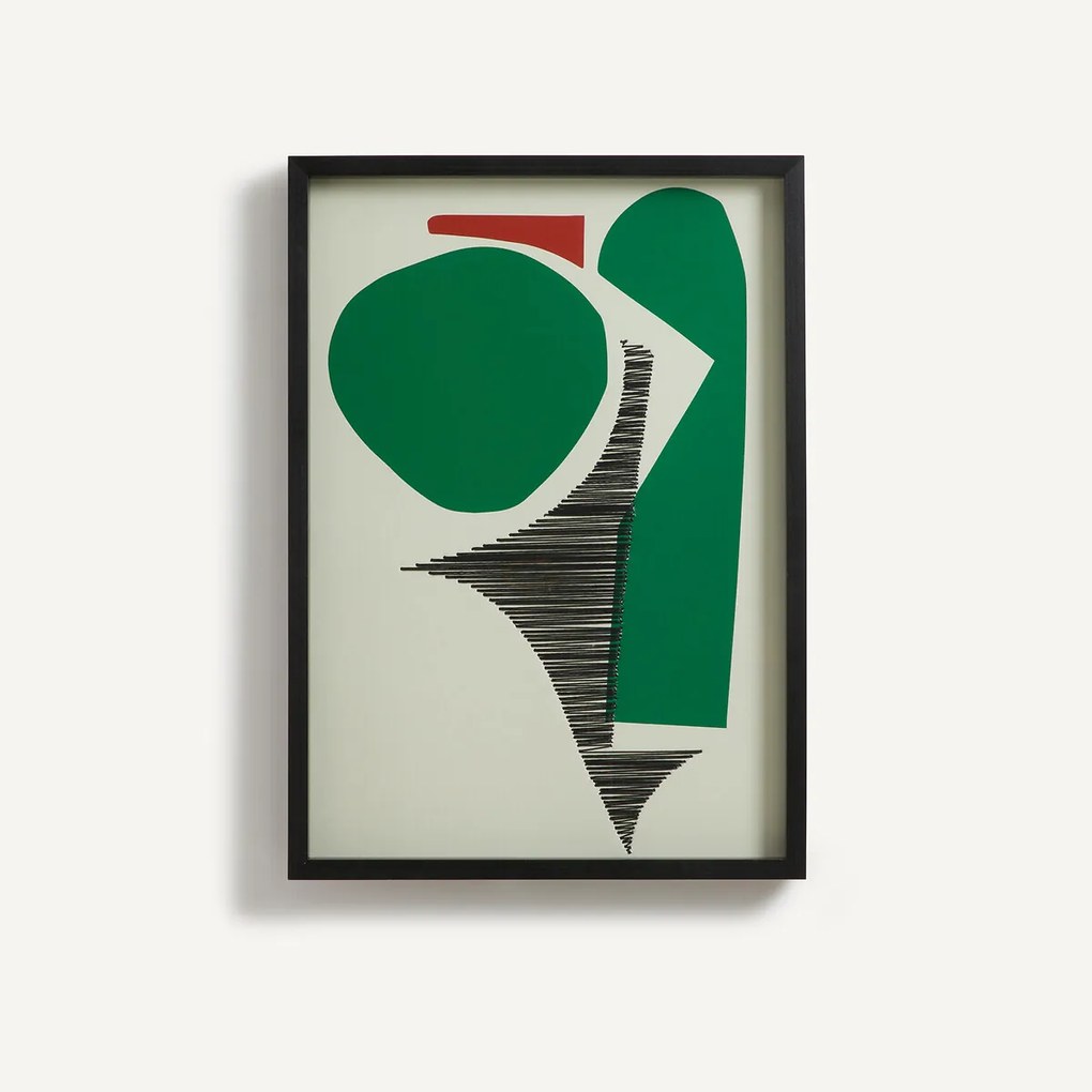 Wandkader van bedrukt papier, met de hand geborduurd, AZIO