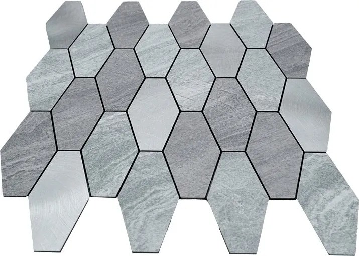 Zelfklevende Mozaïektegels Metaal | Picket Zilver | 30×30 cm | Keuken, Bad &amp; WC