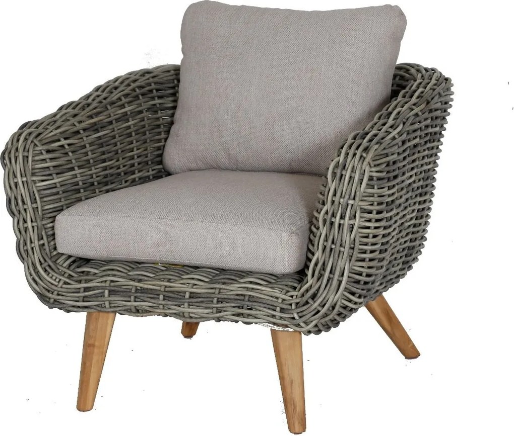 Baratti Stoel-bank Loungeset - Serrano- Wicker - Antraciet - Baratti