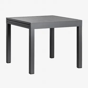 Starmi Uitschuifbare Aluminium Tuintafel 90-180x90 Cm Grijs – Grafiet - Sklum