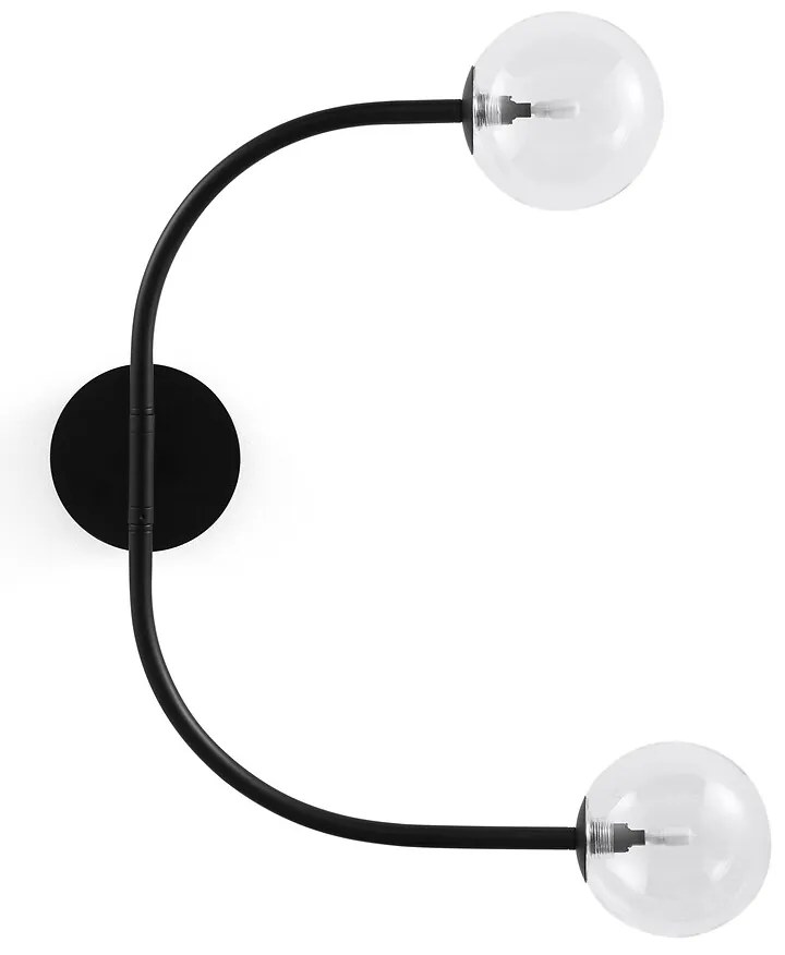 Dubbele wandlamp in metaal en glas, Macha