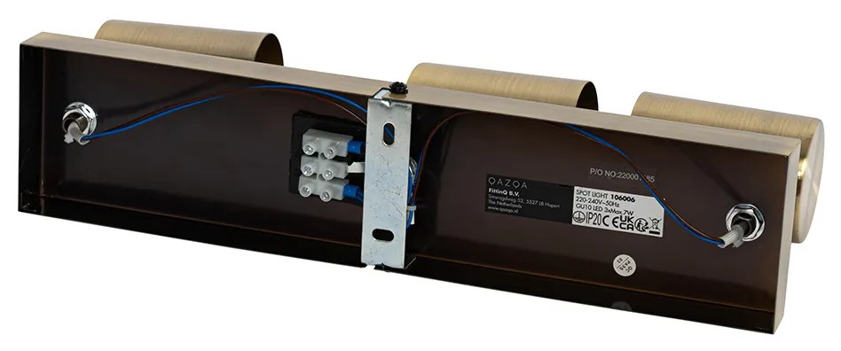 Moderne plafondlamp brons 3-lichts verstelbaar rechthoekig - Jeana