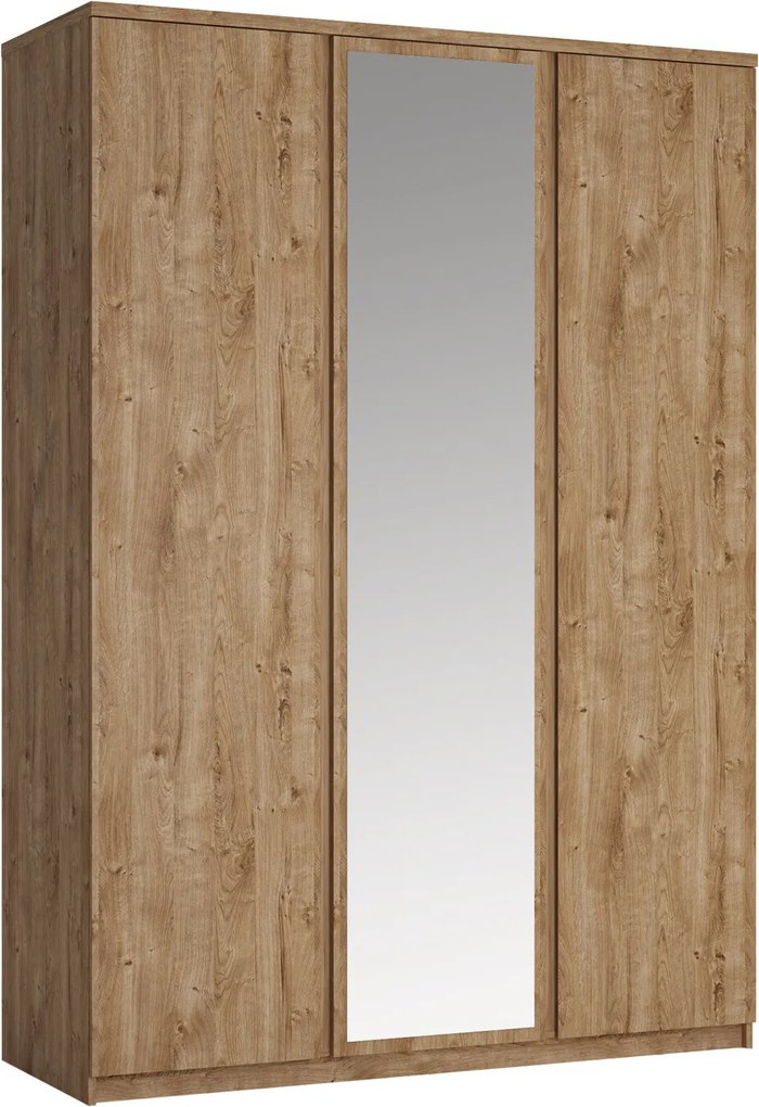 Kledingkast Merfere 104, Eiken, 220x155x58cm, 113 kg, Kledingkast deuren: Met scharnieren