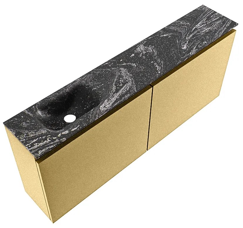 Mondiaz Ture DLux toiletmeubel 120cm oro met wastafel lava links zonder kraangat