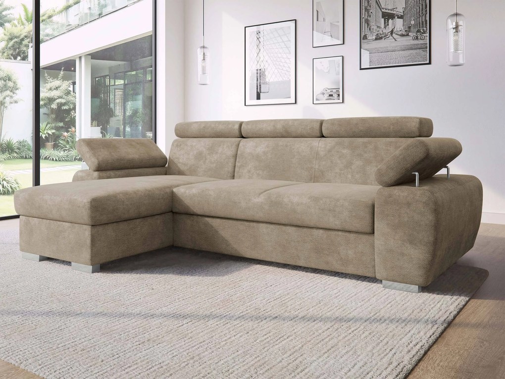 Hoekbank Columbus 252, Aanwezig, Aanwezig, 255x170x85cm, 124 kg, Poten: Kunststof, Hout: Grenen