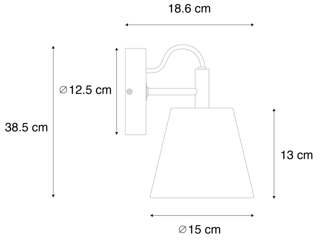 Landelijke wandlamp hout met grijs - Cupy