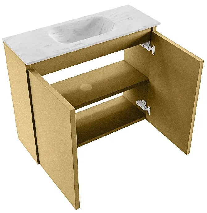 Mondiaz Ture DLux toiletmeubel 60cm oro met wastafel opalo midden zonder kraangat