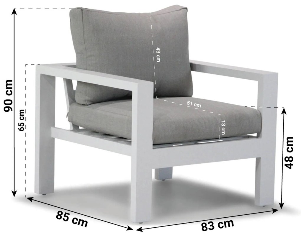 Tuinstoel Aluminium Wit Lifestyle Garden Furniture Manuta