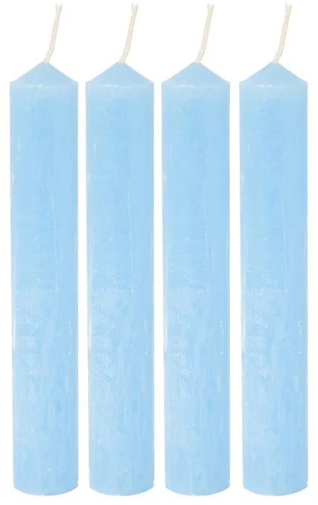 Dinerkaarsjes set van 4 - Lichtblauw - 14 cm