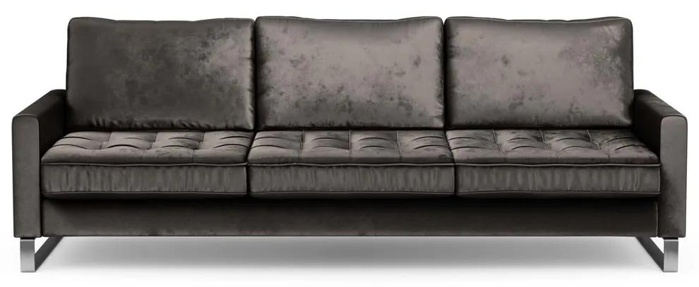 Rivièra Maison - West Houston Sofa 3,5 Seater, velvet, grimaldi grey - Kleur: grijs