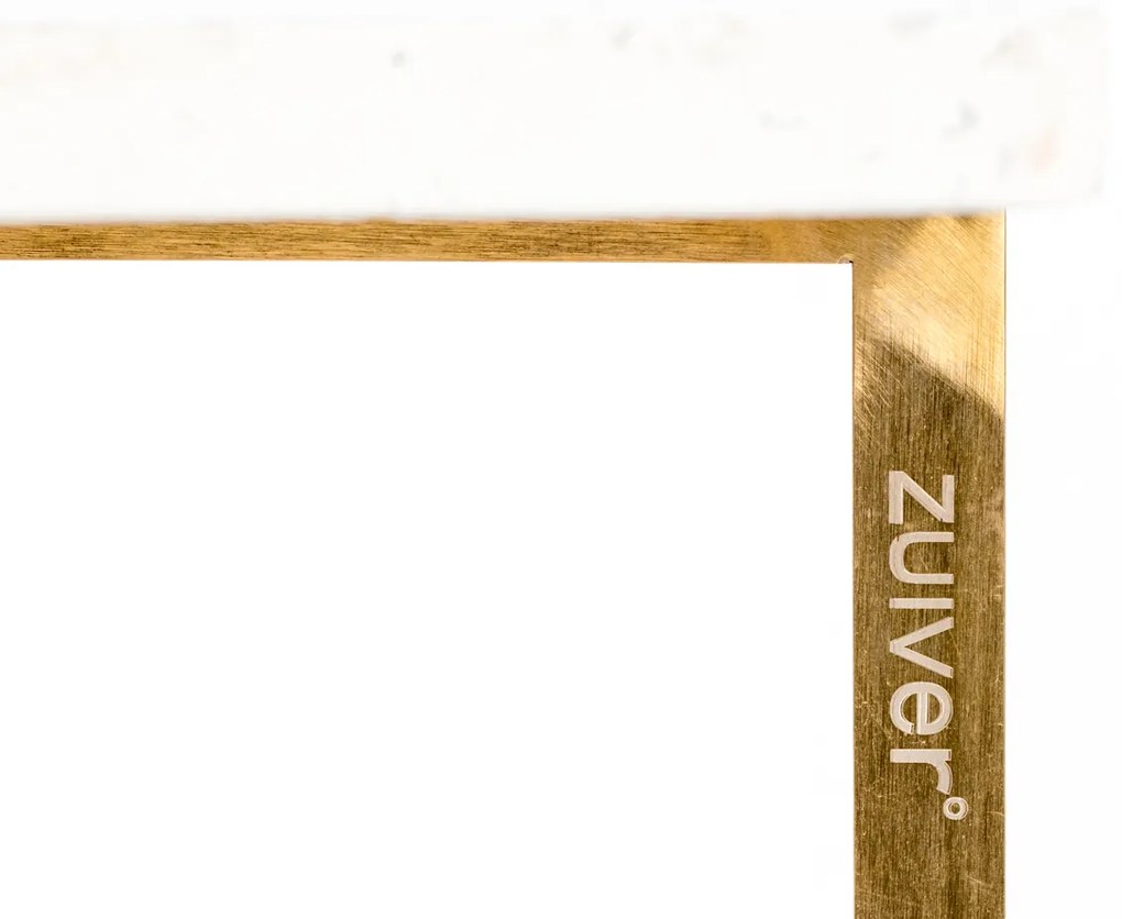 Zuiver Luigi Square Bijzettafel Terrazzo Wit - 40 X 40cm.