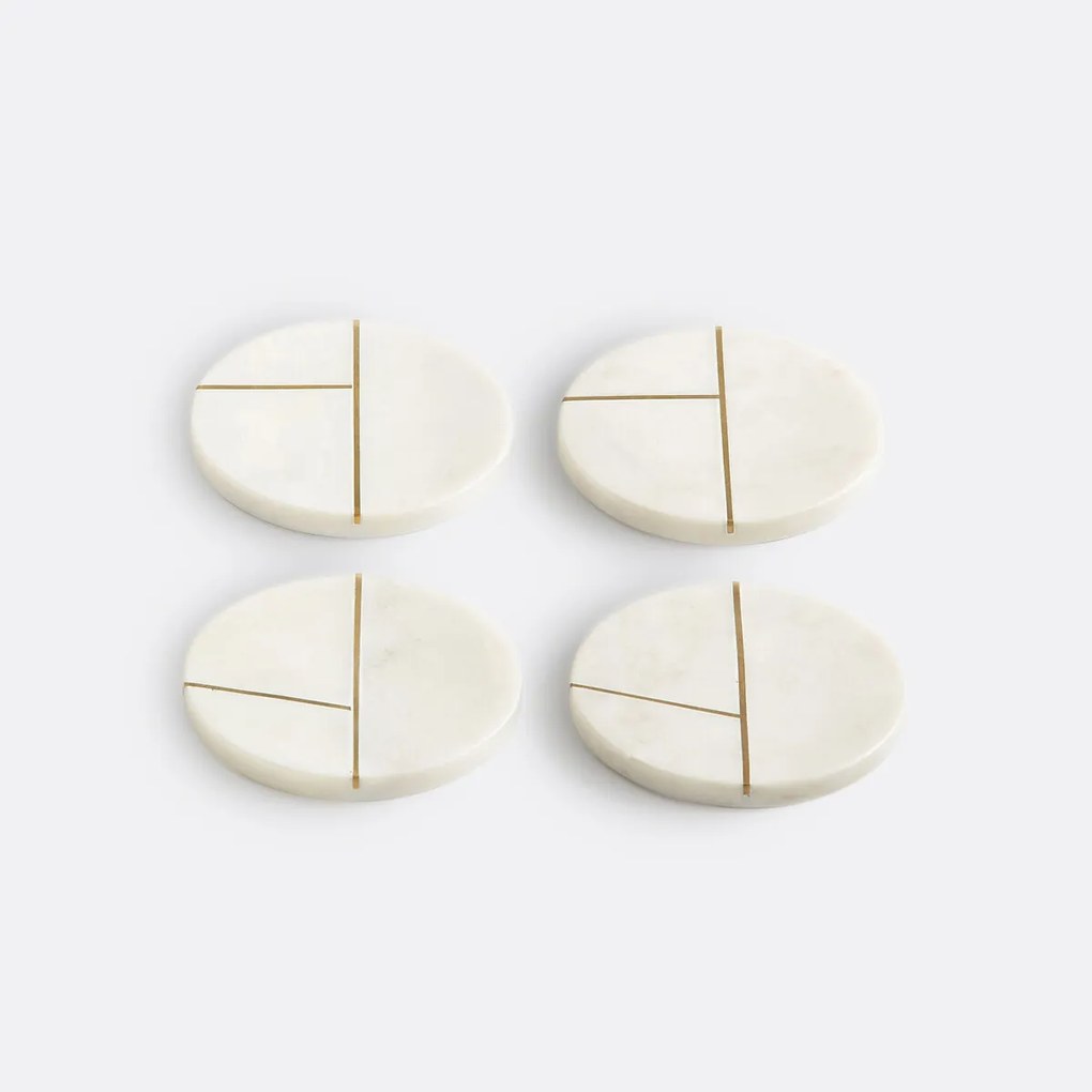 Set van 4 marmeren onderzetters, Fitia