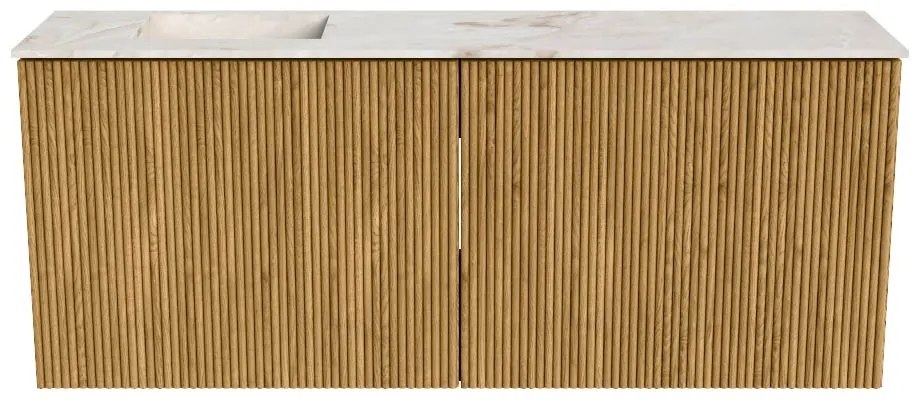 Mondiaz Joya DLux 100cm toiletmeubel oak met wastafel faye links zonder kraangat frappe