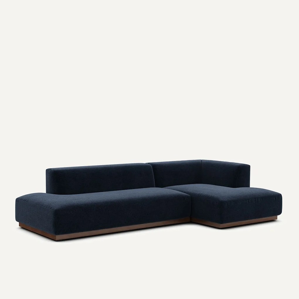Rechter hoekbank XL in chenille fluweel, Jacopo