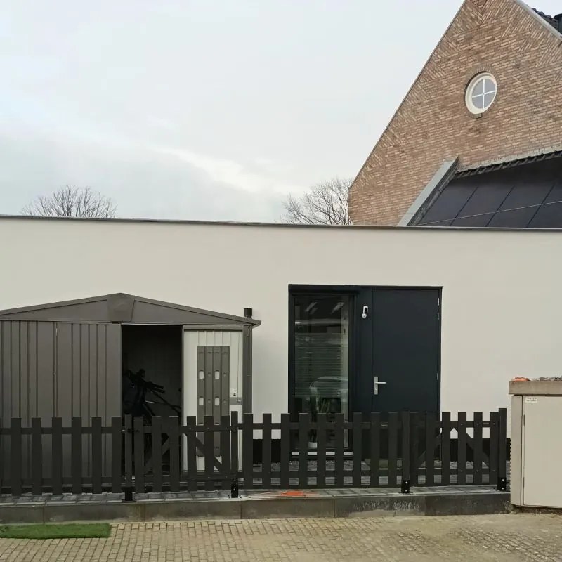 Tuinhek composiet Luxe antraciet met antraciet aluminium gepoedercoat frame (180 x 80 cm)