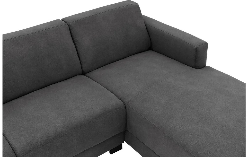 Goossens My Style antraciet, microvezel, 2,5-zits, stijlvol landelijk met chaise longue rechts