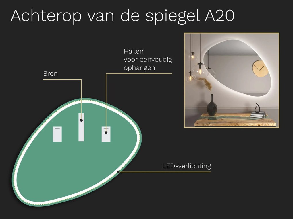 Organische LED spiegel met verlichting A20