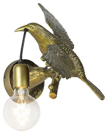 Vintage wandlamp messing - Animal Fugl