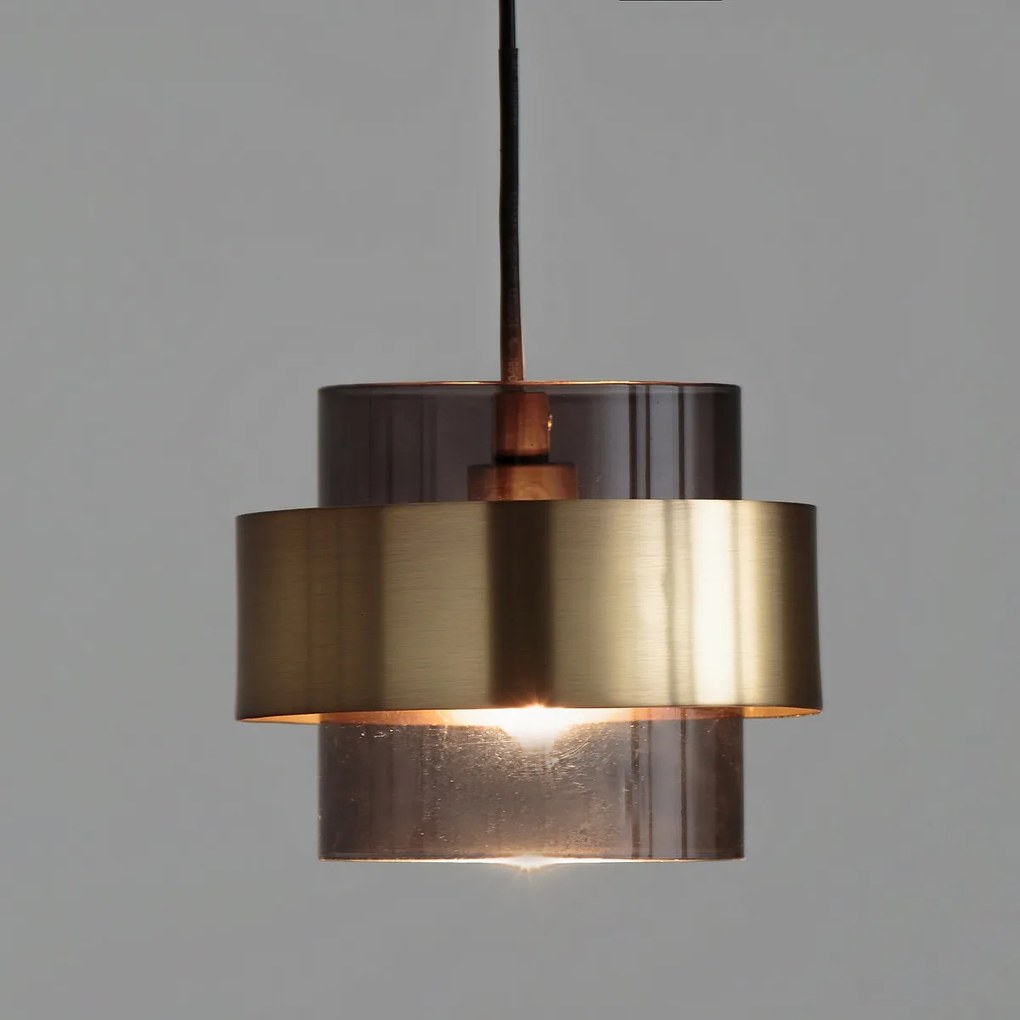 Hanglamp in gerookt glas Ø13,8 cm, Botello
