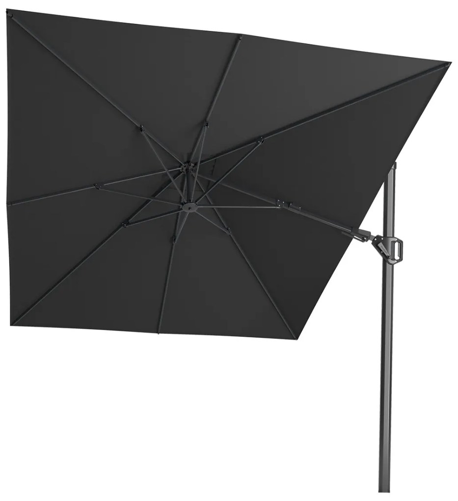 Platinum Challenger rechthoek Zweefparasol T2 Premium - 3,5 x 2,6 m. - Faded black