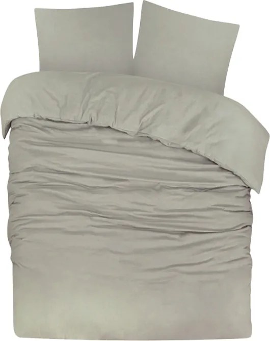 Dekbedovertrek Flanel– 100% zacht katoen – 200×200/220 – greige