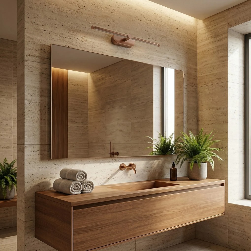 Badkamer LED-wandlamp APP1895-1W 40 cm BRUSH COPPER