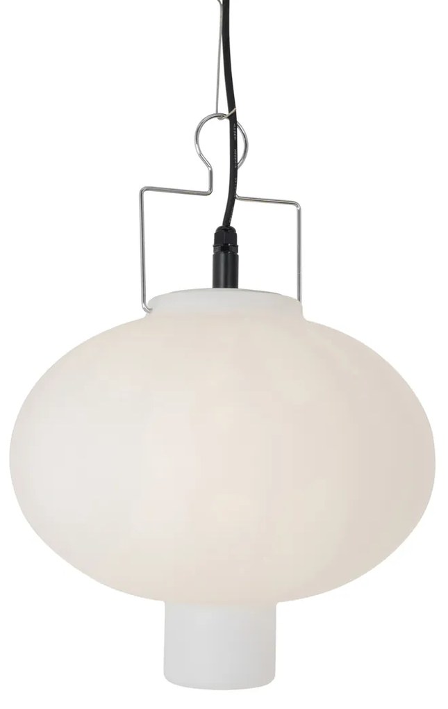 Buiten hanglamp wit 35 cm met stekker IP44 - Pion