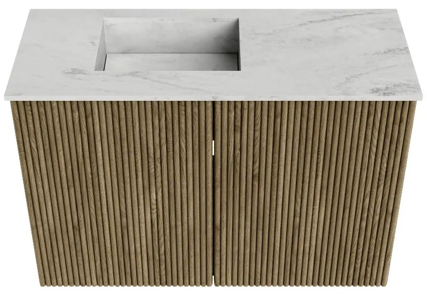 Mondiaz Joya DLux 60cm toiletmeubel dusk met wastafel faye links zonder kraangat opalo