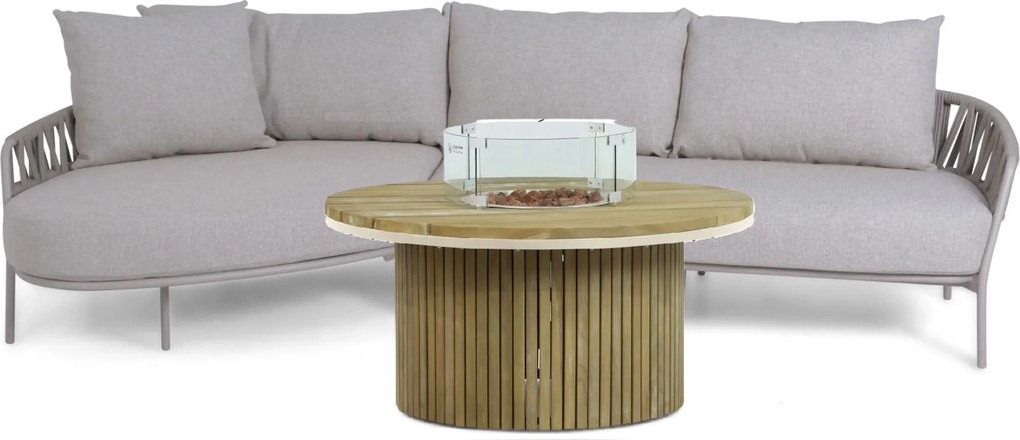 Hoek loungeset 5 personen Rope Taupe  4 Seasons Outdoor Calma/Fire