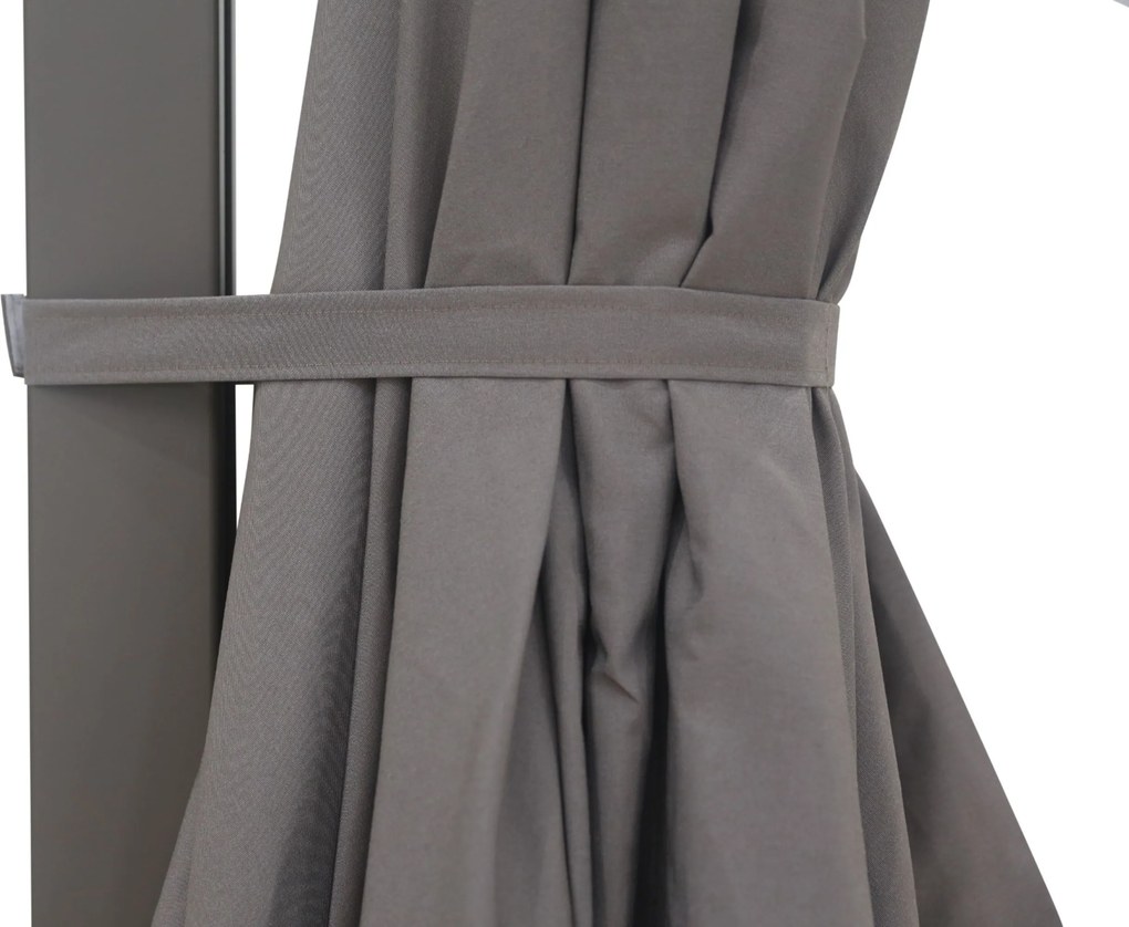 Zweefparasol 3x3m S2 Excellent (incl. voet en hoes) Taupe-naturel-bruin Camello Luna