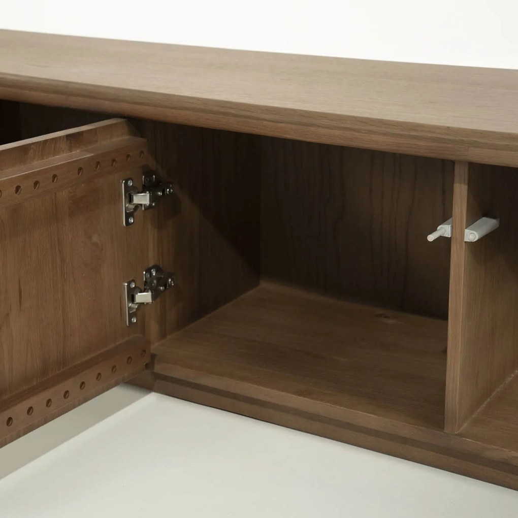Eiken Tv-meubel Organische Vorm 240 Cm Bruin - 240x42x43cm.