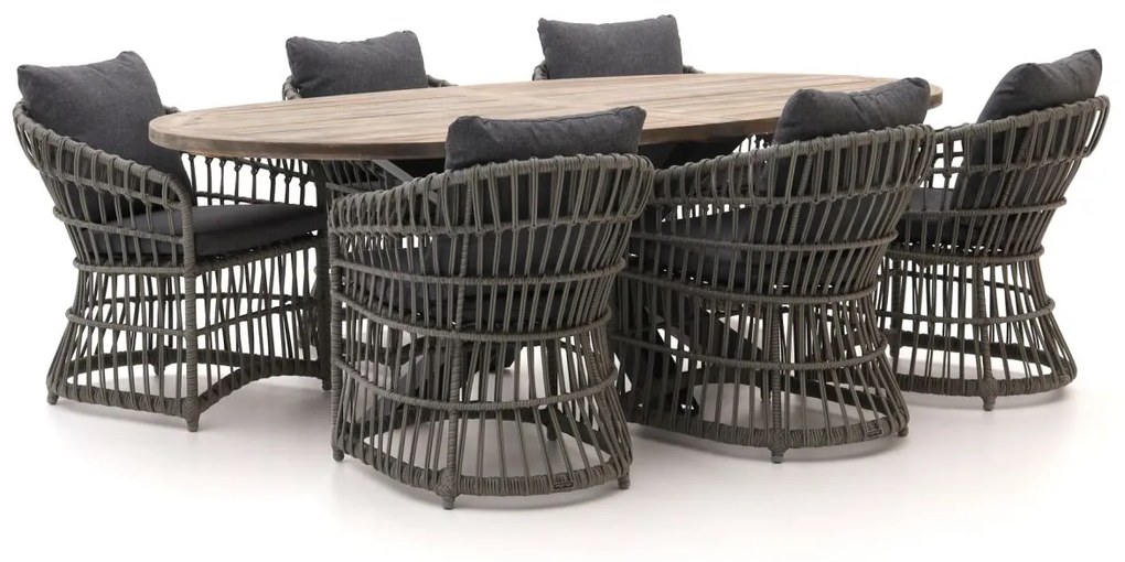 Diningset Intenso  | 6 personen | Tuinset wicker (vlechtwerk) | 7-delig | Kees Smit Tuinmeubelen
