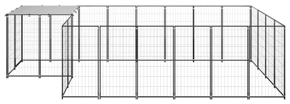 vidaXL Hondenkennel 8,47 m² staal zwart