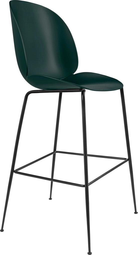 Gubi Beetle Chair barkruk 75cm met zwart onderstel groen