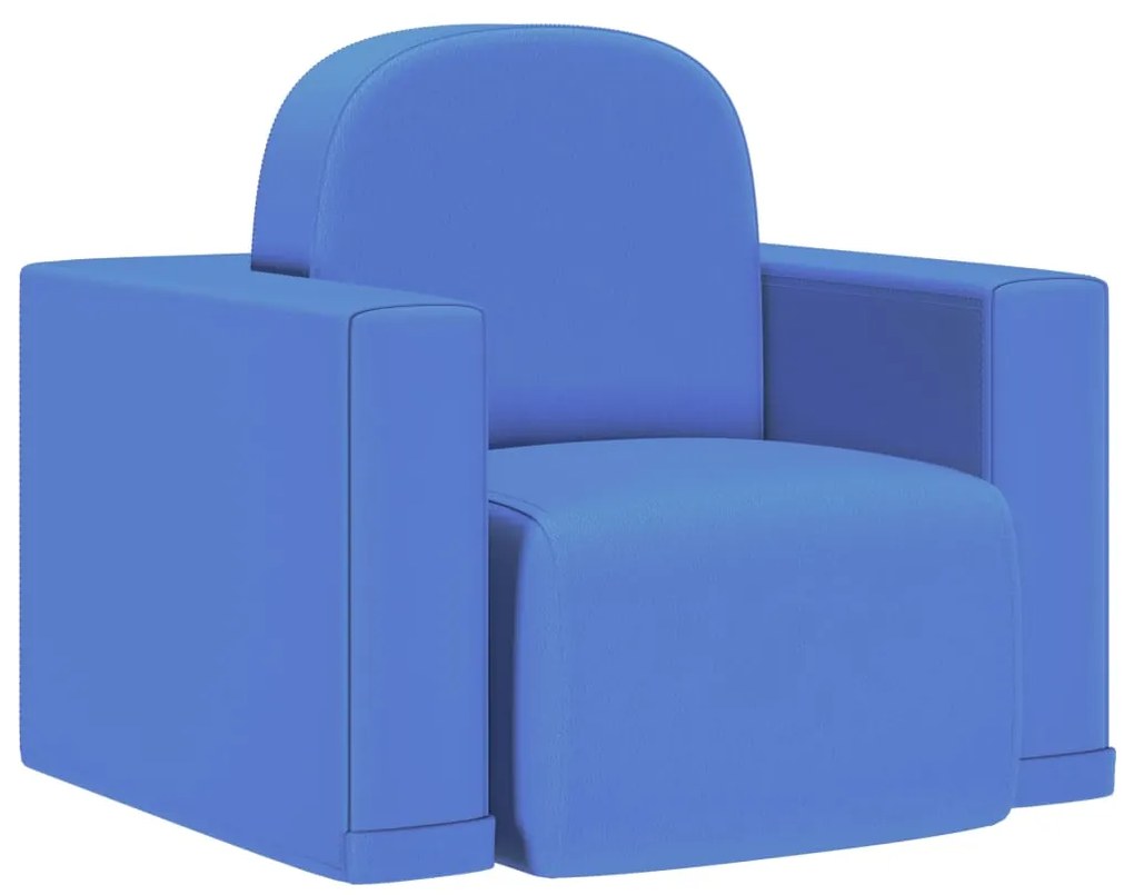 vidaXL Kinderbank 2-in-1 kunstleer blauw