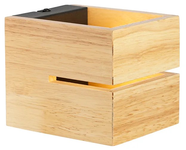 Landelijke wandlamp eiken hout 9,7 cm - Transfer Groove