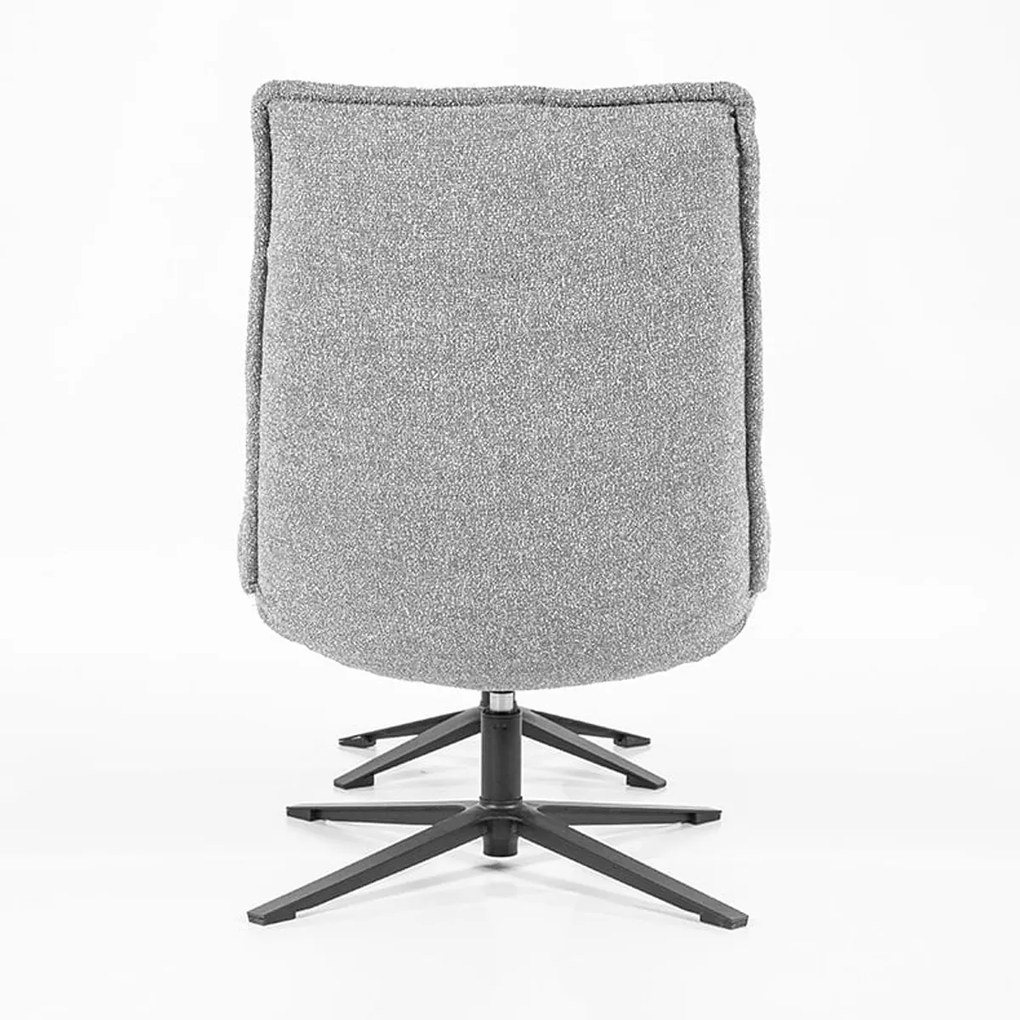 Eleonora Marcus Fauteuil Met Hocker Lichtgrijs Boucle