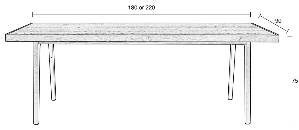 Zuiver Harvest Eiken Eettafel Modern Design 180 Cm - 180 X 90cm.