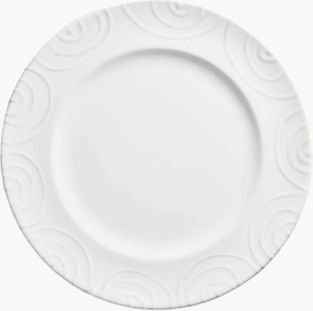 Handgemaakt dinerbord Weißgeflammt