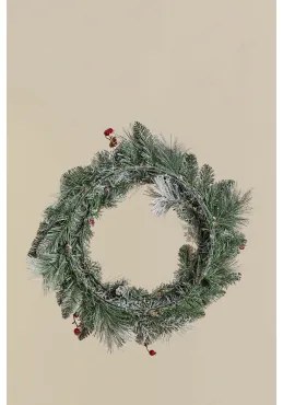 Kerstdecoratiekrans Ø60 Cm Met Led-verlichting Gaela Green Grass - Sklum