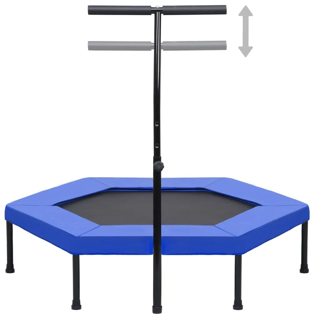vidaXL Fitnesstrampoline met handgreep veiligheidsmat zeshoekig 122 cm