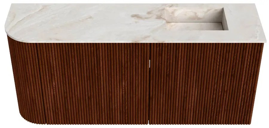 Mondiaz Joya DLux 90cm toiletmeubel ronding links ruby met wastafel faye rechts 1 kraangat frappe