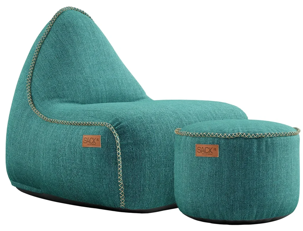 Cobana Lounge Chair & Pouf Outdoor - Petrol