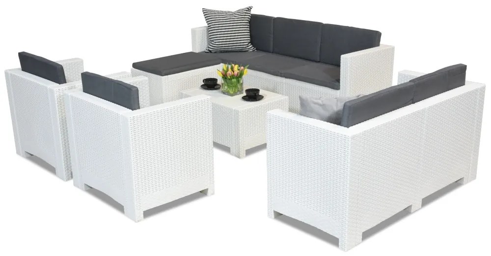 Colorado Relax Corner 8 witte Bica technorattan loungemeubelset