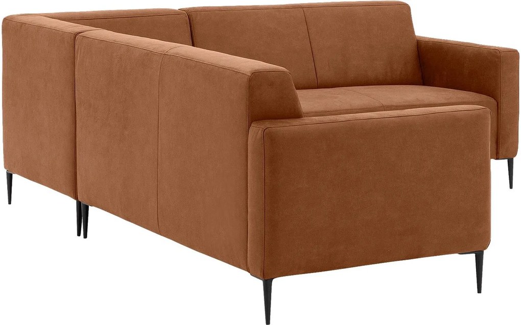 Goossens  Key West cognac, micro leer, 2-zits, modern design