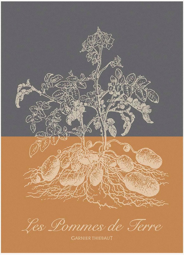 Jacquard theedoeken Pommes De Terre Ocre, 4-delig