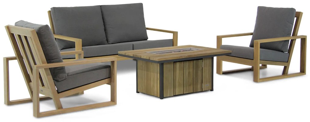 Stoel en Bank Loungeset 4 personen Teak Old teak greywash  Lifestyle Garden Furniture Pure Island