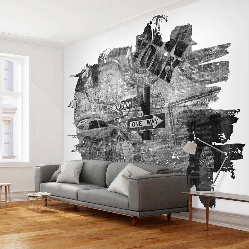 Fotobehang - Zwart en wit New York collage